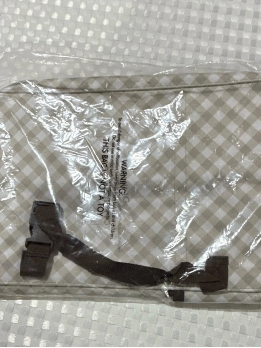 thirty-one Taupe and White Gingham pack and pull caddy